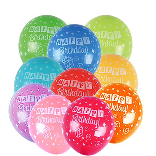 Happy Birthday Blocks Helium Latex Balloon